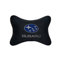 Подушка на подголовник алькантара Black с логотипом автомобиля Subaru Vital Technologies