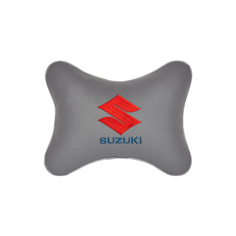 Подушка на подголовник экокожа L. Grey с логотипом автомобиля SUZUKI Vital Technologies
