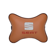 Подушка на подголовник экокожа Fox с логотипом автомобиля SEAT Vital Technologies