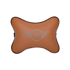 Подушка на подголовник экокожа Fox с логотипом автомобиля MINI Vital Technologies