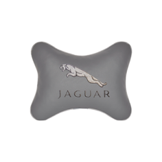 Подушка на подголовник экокожа L. Grey с логотипом автомобиля Jaguar Vital Technologies