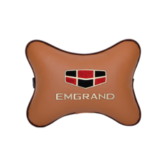 Подушка на подголовник экокожа Fox с логотипом автомобиля EMGRAND Vital Technologies