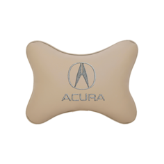 Подушка на подголовник экокожа Beige с логотипом автомобиля ACURA Vital Technologies