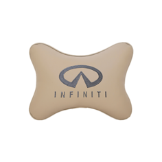Подушка на подголовник экокожа Beige с логотипом автомобиля INFINITI Vital Technologies