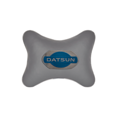 Подушка на подголовник экокожа L. Grey с логотипом автомобиля DATSUN Vital Technologies