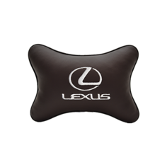 Подушка на подголовник экокожа Coffee с логотипом автомобиля Lexus Vital Technologies