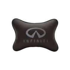 Подушка на подголовник экокожа Coffee с логотипом автомобиля INFINITI Vital Technologies