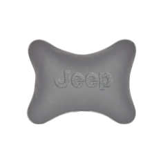 Подушка на подголовник экокожа L. Grey с логотипом автомобиля JEEP Vital Technologies