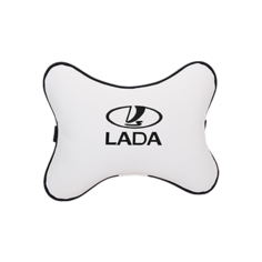 Подушка на подголовник экокожа Milk (черный) с логотипом автомобиля LADA Vital Technologies