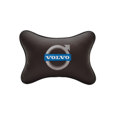 Подушка на подголовник экокожа Coffee с логотипом автомобиля VOLVO Vital Technologies