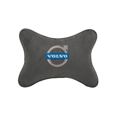 Подушка на подголовник алькантара D. Grey с логотипом автомобиля Volvo Vital Technologies