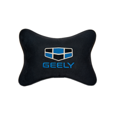 Подушка на подголовник алькантара Black с логотипом автомобиля GEELY Vital Technologies