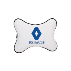 Подушка на подголовник экокожа Milk (синий) с логотипом автомобиля RENAULT Vital Technologies