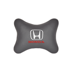 Подушка на подголовник экокожа L. Grey с логотипом автомобиля HONDA Vital Technologies