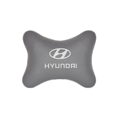 Подушка на подголовник экокожа L. Grey с логотипом автомобиля HYUNDAI Vital Technologies