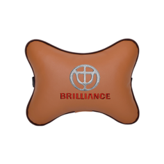 Подушка на подголовник экокожа Fox с логотипом автомобиля BRILLIANCE Vital Technologies