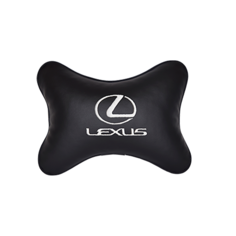 Подушка на подголовник экокожа Black с логотипом автомобиля LEXUS Vital Technologies