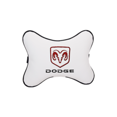 Подушка на подголовник экокожа Milk с логотипом автомобиля DODGE Vital Technologies