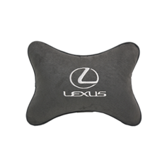 Подушка на подголовник алькантара D. Grey с логотипом автомобиля LEXUS Vital Technologies