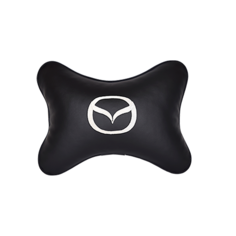 Подушка на подголовник экокожа Black с логотипом автомобиля MAZDA Vital Technologies