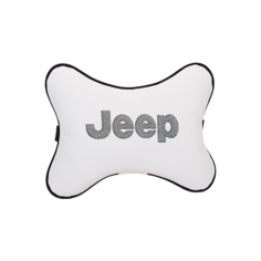 Подушка на подголовник экокожа Milk с логотипом автомобиля JEEP Vital Technologies