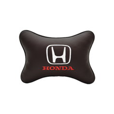 Подушка на подголовник экокожа Coffee с логотипом автомобиля Honda Vital Technologies