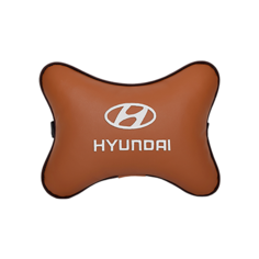 Подушка на подголовник экокожа Fox с логотипом автомобиля HYUNDAI Vital Technologies