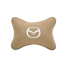 Подушка на подголовник алькантара Beige с логотипом автомобиля MAZDA Vital Technologies