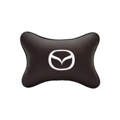 Подушка на подголовник экокожа Coffee с логотипом автомобиля MAZDA Vital Technologies