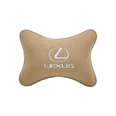 Подушка на подголовник алькантара Beige с логотипом автомобиля LEXUS Vital Technologies