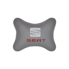 Подушка на подголовник экокожа L. Grey с логотипом автомобиля SEAT Vital Technologies