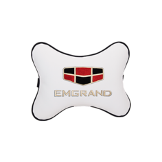 Подушка на подголовник экокожа Milk с логотипом автомобиля EMGRAND Vital Technologies