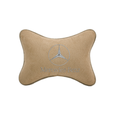 Подушка на подголовник алькантара Beige с логотипом автомобиля MERCEDES- BENZ Vital Technologies