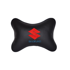 Подушка на подголовник экокожа Black с логотипом автомобиля SUZUKI Vital Technologies