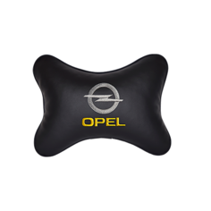 Подушка на подголовник экокожа Black с логотипом автомобиля OPEL Vital Technologies