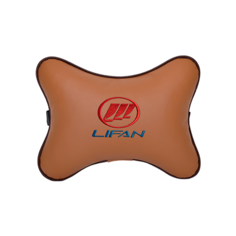 Подушка на подголовник экокожа Fox с логотипом автомобиля LIFAN Vital Technologies