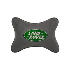 Подушка на подголовник алькантара D. Grey с логотипом автомобиля Land Rover Vital Technologies