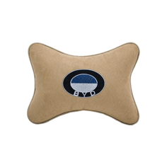 Подушка на подголовник алькантара Beige с логотипом автомобиля BYD Vital Technologies