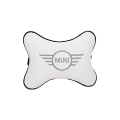 Подушка на подголовник экокожа Milk с логотипом автомобиля MINI Vital Technologies