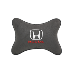 Подушка на подголовник алькантара D. Grey с логотипом автомобиля HONDA Vital Technologies
