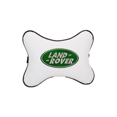 Подушка на подголовник экокожа Milk с логотипом автомобиля LAND ROVER Vital Technologies