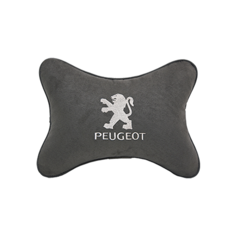 Подушка на подголовник алькантара D. Grey с логотипом автомобиля PEUGEOT Vital Technologies