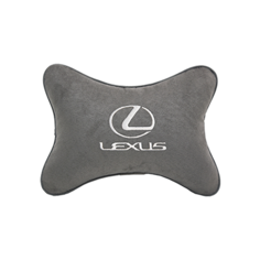 Подушка на подголовник алькантара L. Grey с логотипом автомобиля LEXUS Vital Technologies