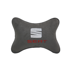 Подушка на подголовник алькантара D. Grey с логотипом автомобиля SEAT Vital Technologies