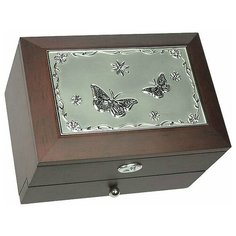 Moretto Двухъярусная шкатулка Moretto "Бабочки и цветы" (18 х 13 х 10 см)