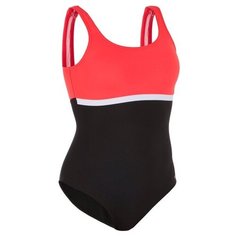 Купальник Decathlon Heva li, размер L (44), черный/красный