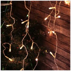 Гирлянда светодиодная Бахрома сноу БУМ 2,5x0,3х0,5x0,7 м, 80 LED, шампань, 220В Сноубум