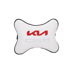 Автомобильная подушка на подголовник экокожа Milk с логотипом автомобиля Ceed Vital Technologies