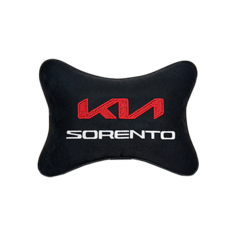 Подушка на подголовник алькантара Black с логотипом автомобиля KIA Sorento Vital Technologies