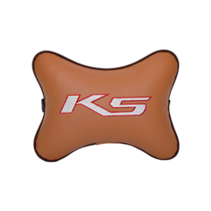 Подушка на подголовник экокожа Fox с логотипом автомобиля KIA K5 Vital Technologies